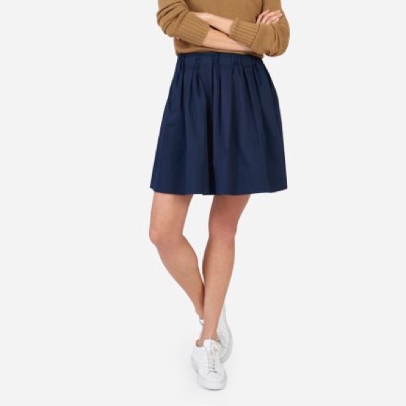 Everlane Dresses & Skirts - Everlane The Cotton Poplin Skirt, 0 Navy